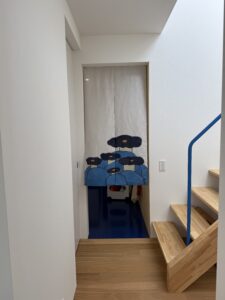 のれん 麻（伊平織） デザインあり 生成り W78xH150cm 2連 袋縫