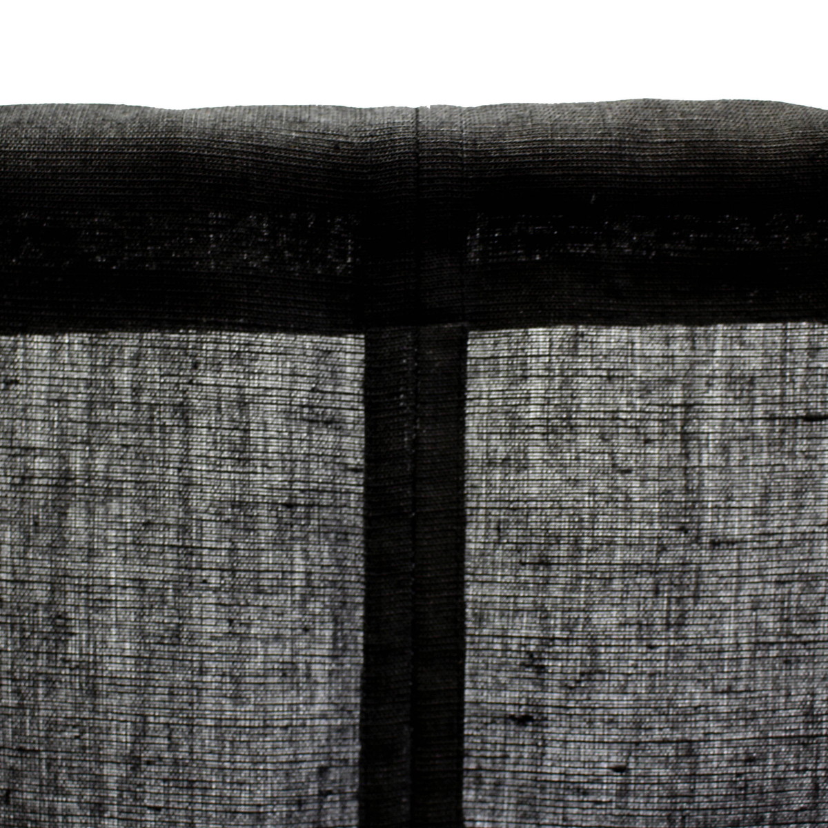 のれん 麻（伊平織） 無地 黒 W84xH120cm 2連 袋縫 | IONOオーダー染色工房